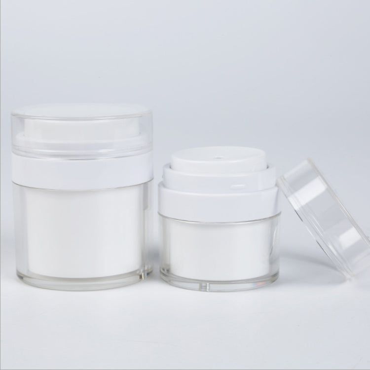Airless Pump Cream Jar - 15 30 50g White Acrylic Cosmetic Container