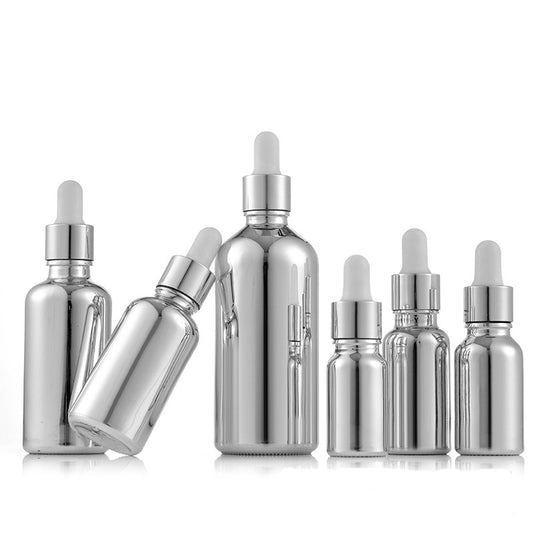 Silver Glass Essential Oil Bottles