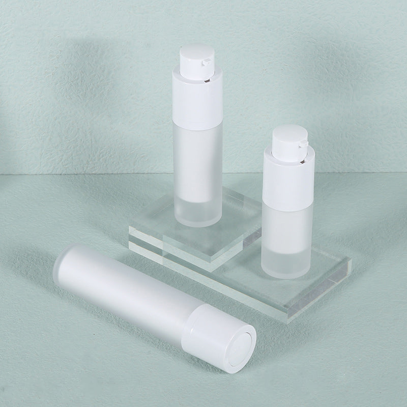 White Airless Pump Bottles Empty- Frosted 15ml 30ml 50ml for Skin Care
