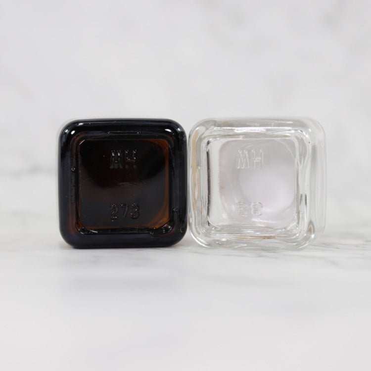 15g Amber Eye Cream Jar Empty Glass Cosmetic Sample Container with Gold Cap
