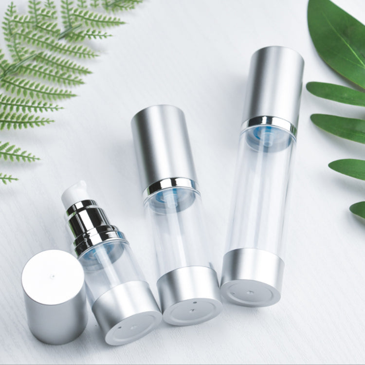 50ml Airless Pump Bottles Wholesale- Silver Cosmetic Bottle for Lotion