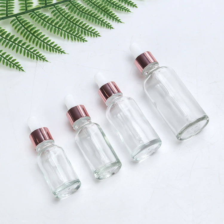 Glass Dropper Bottles for Essential Oils - 10ml to 50ml Rose Gold Cap