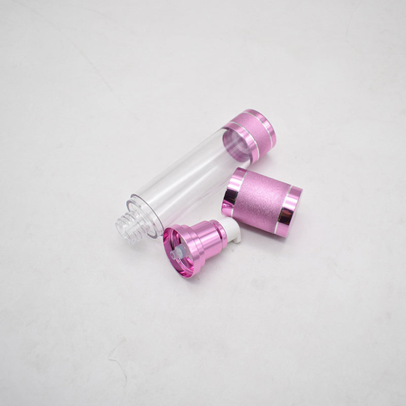 Refillable Airless Pump Bottles for Cosmetics - Gold/Pink 15/30/50 ml