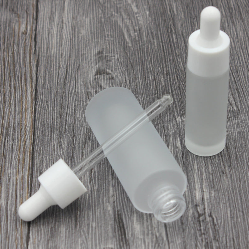 30ml Frosted Glass Dropper Bottles for Essential Oils with White Cap