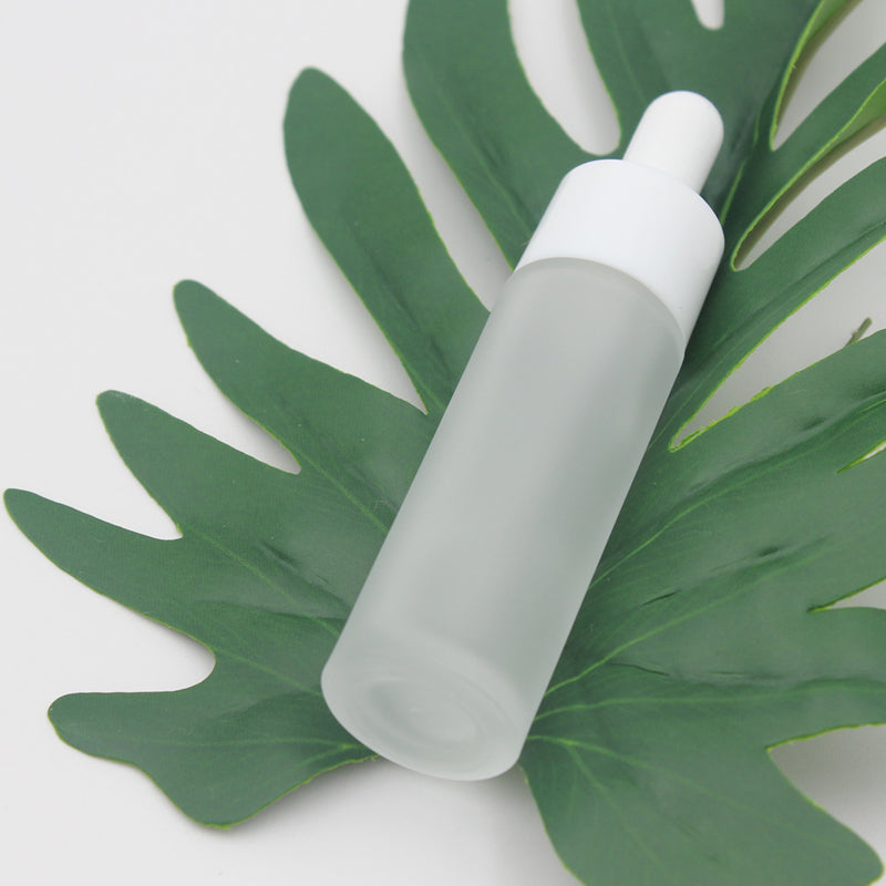 30ml Frosted Glass Dropper Bottles for Essential Oils with White Cap