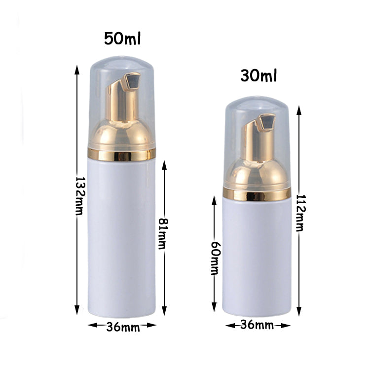 Plastic Soap Dispenser Bottle with Gold Pump Foam 30ml 50ml