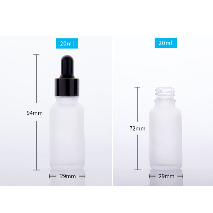 Frosted Dropper Bottles - 100PCS 15ml 20ml Clear Glass Cosmetic Bottle
