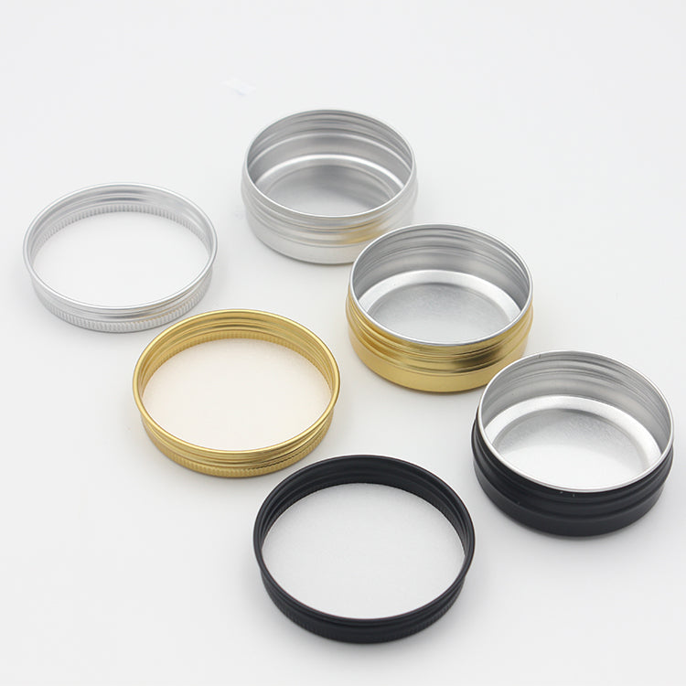 1Oz/30ml Cosmetic Aluminum Jar Cans Empty Lip Balm Container with Screw Lid