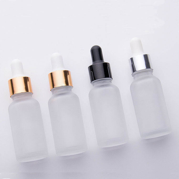 Frosted Dropper Bottles - 100PCS 15ml 20ml Clear Glass Cosmetic Bottle