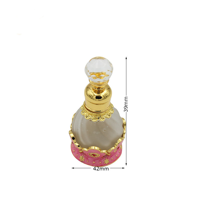 Refillable Perfume Glass Bottles - 10pcs Arabic Style with Crystal Cap