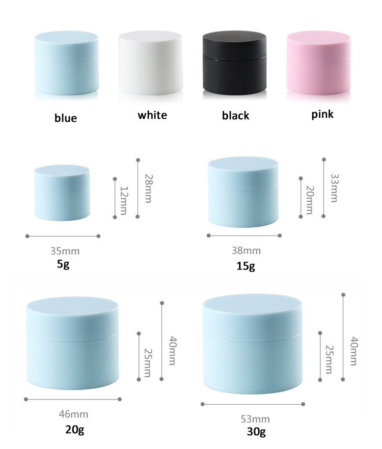 cosmetic container plastic cream jars 5g, 15g, 20g, 30g- 50PCS/Lot