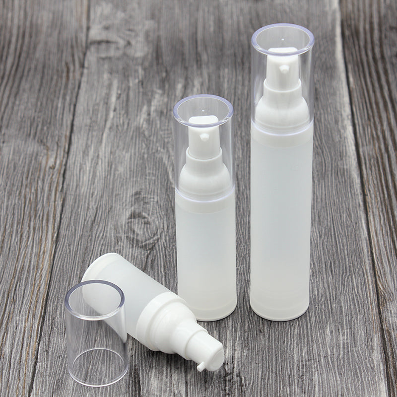 Refillable Airless Cosmetic Bottle - Clear Frosted in 15ml 30ml 50ml