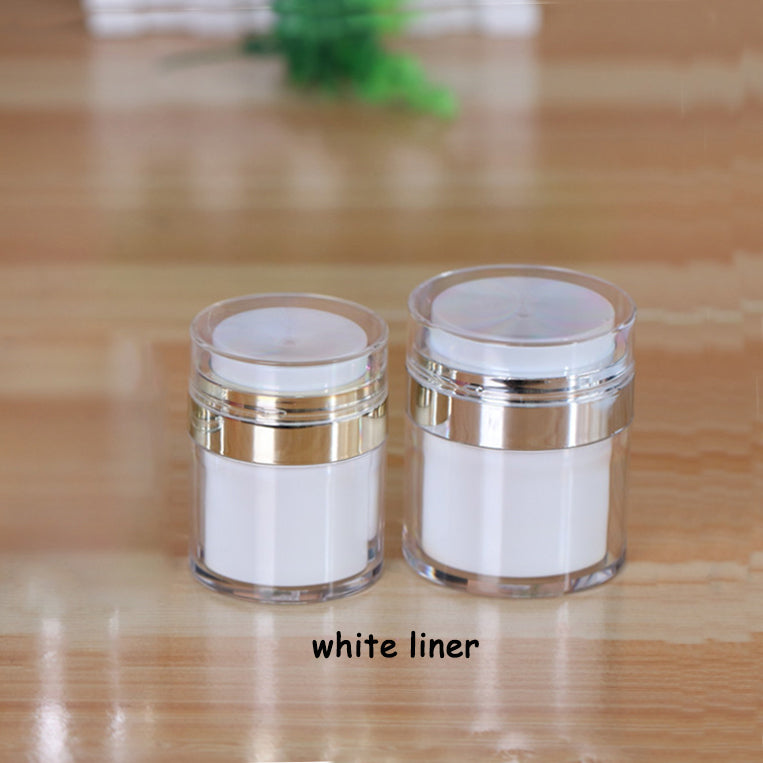 Airless Cream Jar Cosmetic Packaging with Pump - 15-50g Pearl White