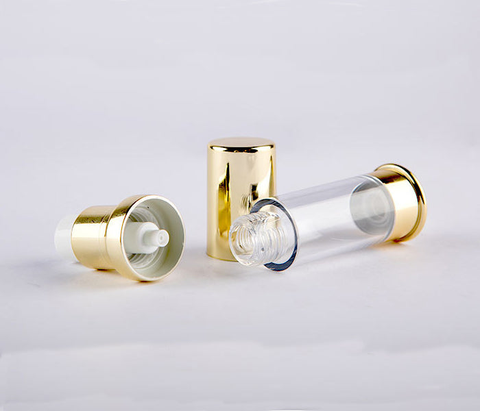 Empty Airless Pump Bottles in Silver and Gold for Skincare 5ml~50ml