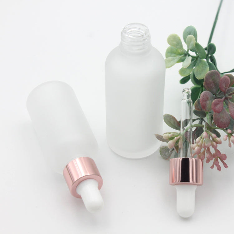 Glass Dropper Bottles for Essential Oils - 10ml to 50ml Rose Gold Cap