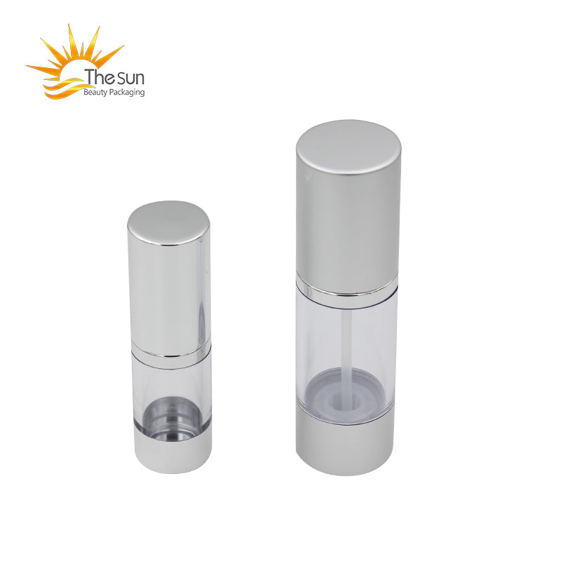 50ml Airless Pump Bottles Wholesale- Silver Cosmetic Bottle for Lotion