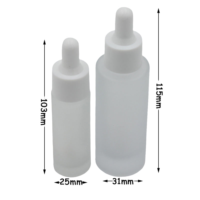 30ml Frosted Glass Dropper Bottles for Essential Oils with White Cap