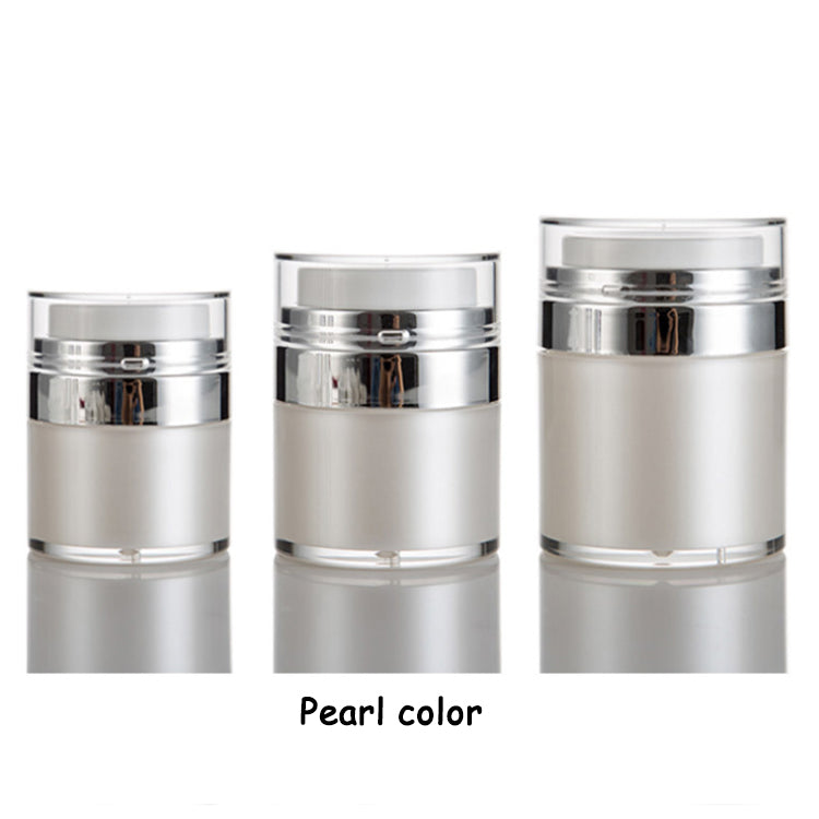 Airless Cream Jar Cosmetic Packaging with Pump - 15-50g Pearl White