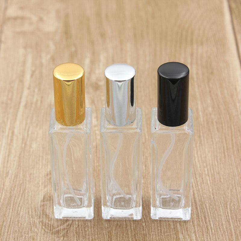Clear Glass Perfume Spray Bottle 10ml 20ml - Square Cosmetic Container
