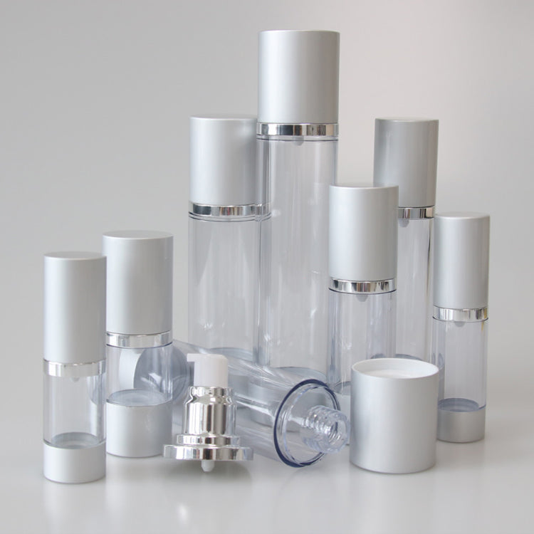 50ml Airless Pump Bottles Wholesale- Silver Cosmetic Bottle for Lotion