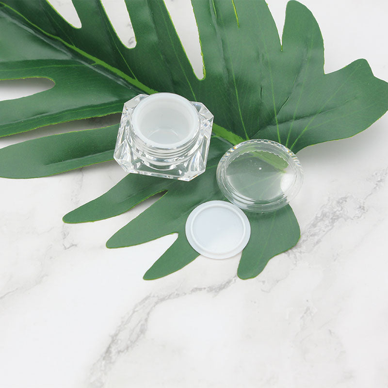 50PCS/Lot 5g 10g 15g White Plastic Cream Jar Diamond Shape Sample Cosmetics Container