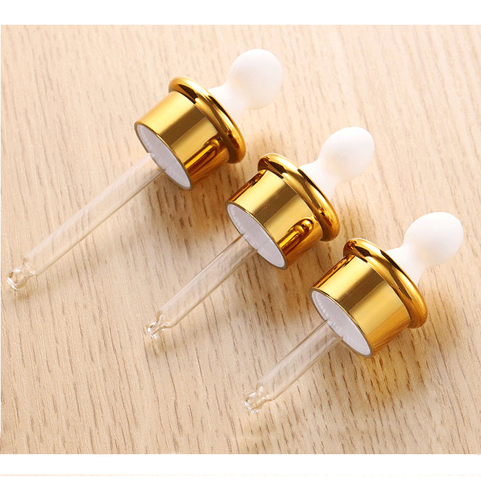 glass dropper bottle with gold cap