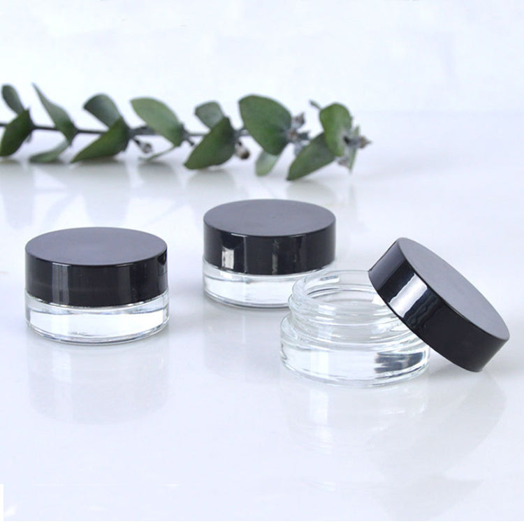 Clear Eye Cream Jar Bottle 3g 5g Empty Glass Lip Balm Container Cosmetic Sample Jars