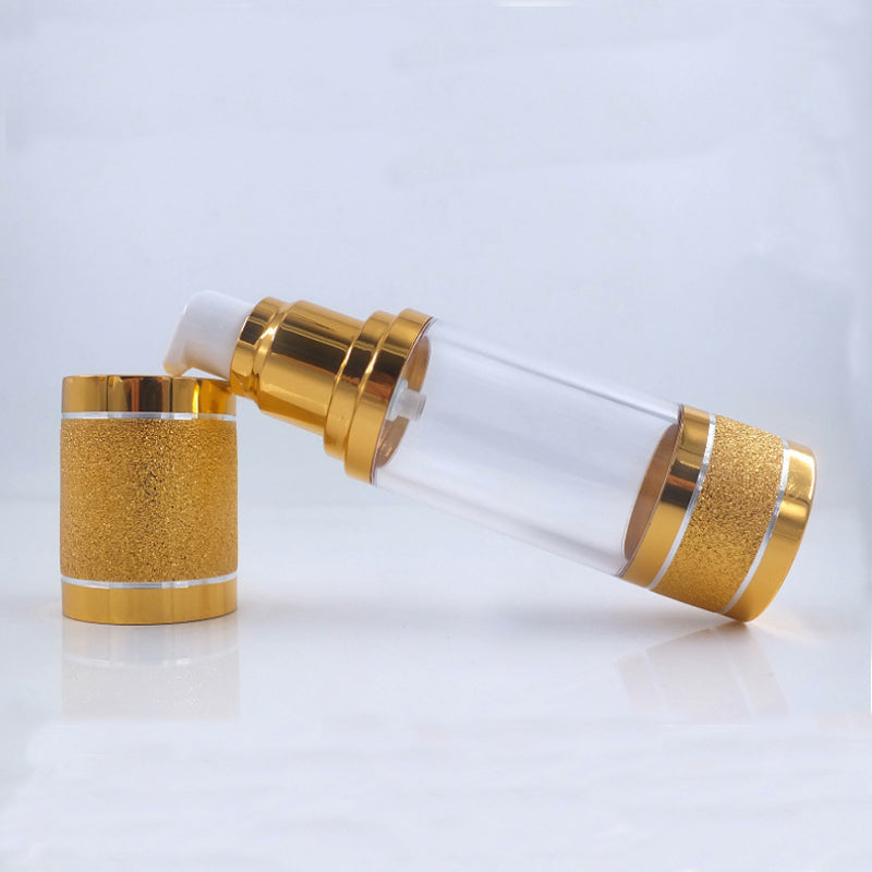 Refillable Airless Pump Bottles for Cosmetics - Gold/Pink 15/30/50 ml