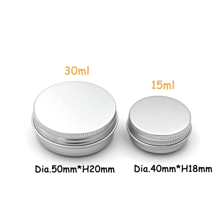 1Oz/30ml Cosmetic Aluminum Jar Cans Empty Lip Balm Container with Screw Lid