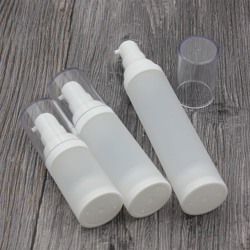 Refillable Airless Cosmetic Bottle - Clear Frosted in 15ml 30ml 50ml