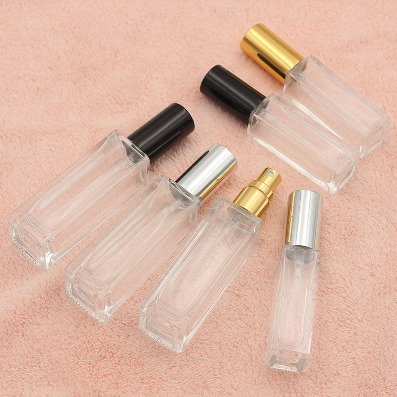 Clear Glass Perfume Spray Bottle 10ml 20ml - Square Cosmetic Container