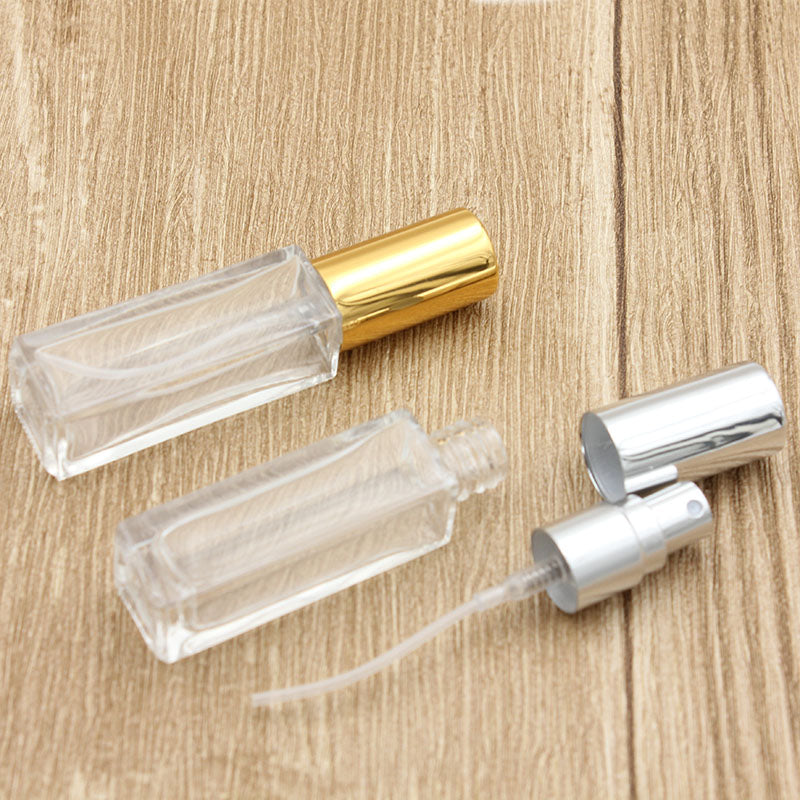 Clear Glass Perfume Spray Bottle 10ml 20ml - Square Cosmetic Container