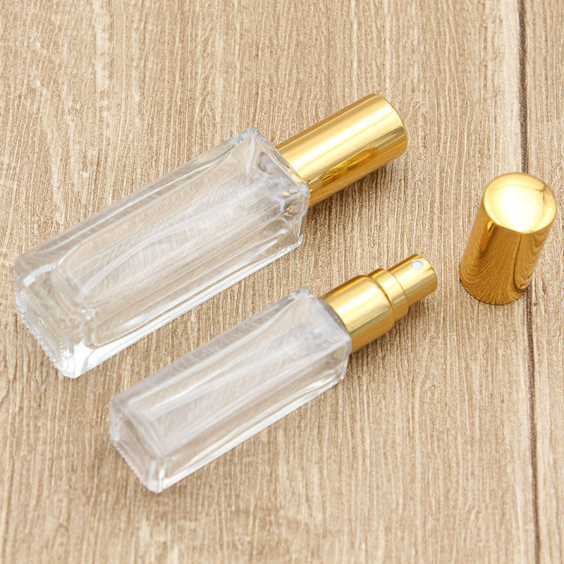 Clear Glass Perfume Spray Bottle 10ml 20ml - Square Cosmetic Container