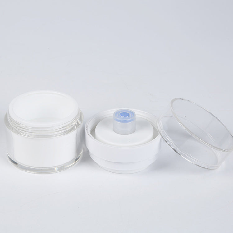 Airless Pump Cream Jar - 15 30 50g White Acrylic Cosmetic Container