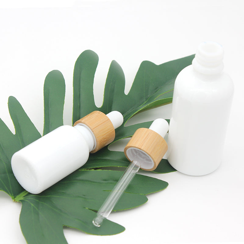 Whiteware Essential Oil Bottle with Bamboo Dropper Cap - 15, 30, 50ml
