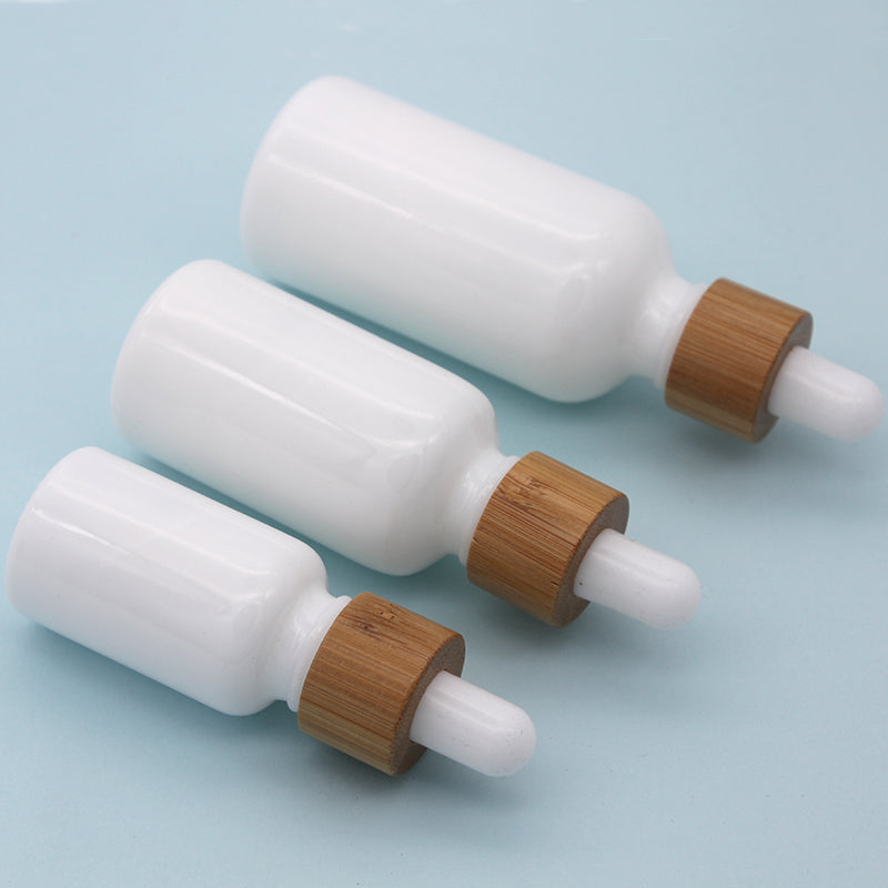 Whiteware Essential Oil Bottle with Bamboo Dropper Cap - 15, 30, 50ml
