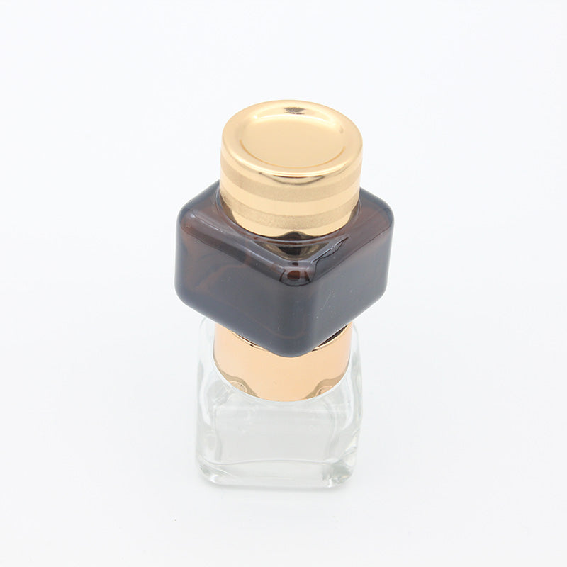 15g Amber Eye Cream Jar Empty Glass Cosmetic Sample Container with Gold Cap