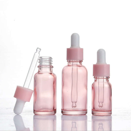 Pink Glass Dropper Bottle