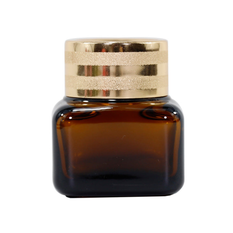 15g Amber Eye Cream Jar Empty Glass Cosmetic Sample Container with Gold Cap