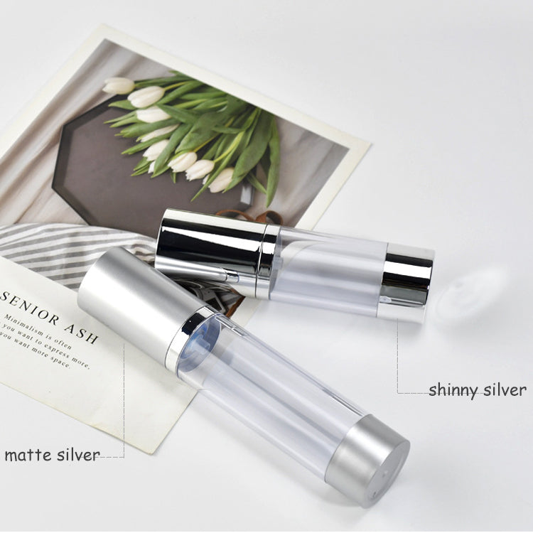 50ml Airless Pump Bottles Wholesale- Silver Cosmetic Bottle for Lotion