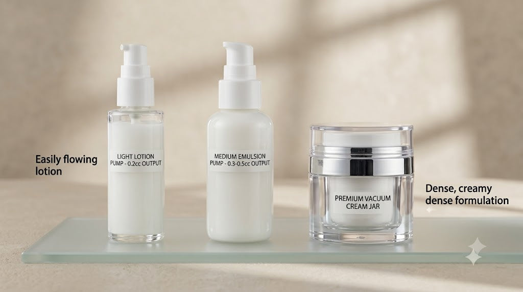 Premium airless pump bottles for high-viscosity skincare cream packaging