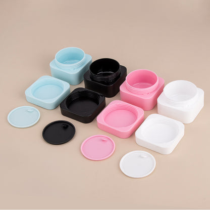 Square Plastic Empty Cosmetic Jars - Various Sizes (5g/10g/20g/30g) for Cream & Skin Care Samples