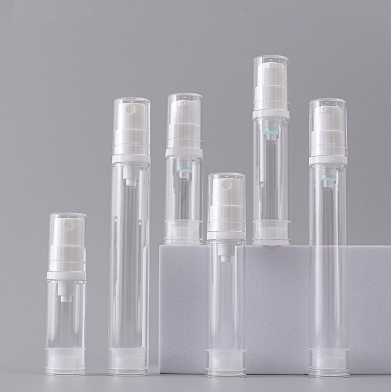 Clear Airless Bottle with 5ml & 10ml & 15ml Capacity for Cosmetics - Lotion and Spray Pump Design Ideal for Samples