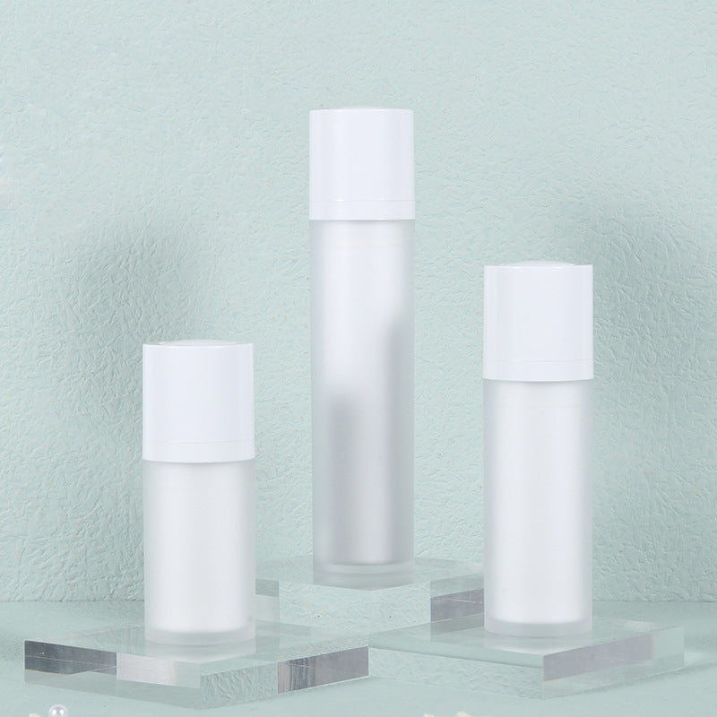 White Airless Pump Bottles Empty- Frosted 15ml 30ml 50ml for Skin Care