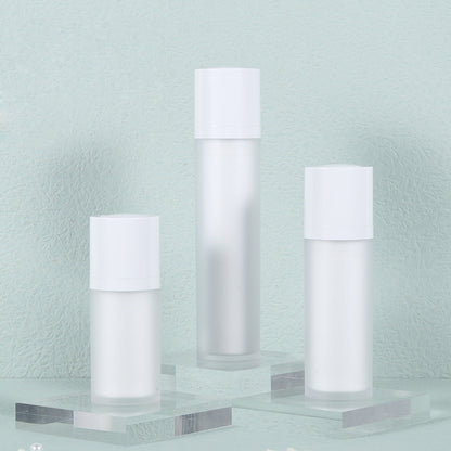 White Airless Pump Bottles Empty- Frosted 15ml 30ml 50ml for Skin Care