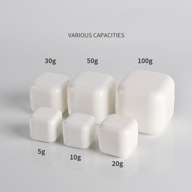 Square Double-Walled Plastic Cream Jar | Perfect for Cosmetic & Skin Care (Sizes: 5g, 10g, 20g, 30g)