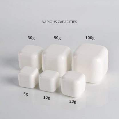 Square Double-Walled Plastic Cream Jar | Perfect for Cosmetic & Skin Care (Sizes: 5g, 10g, 20g, 30g)