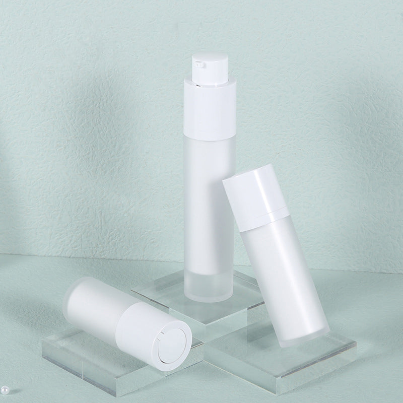 White Airless Pump Bottles Empty- Frosted 15ml 30ml 50ml for Skin Care