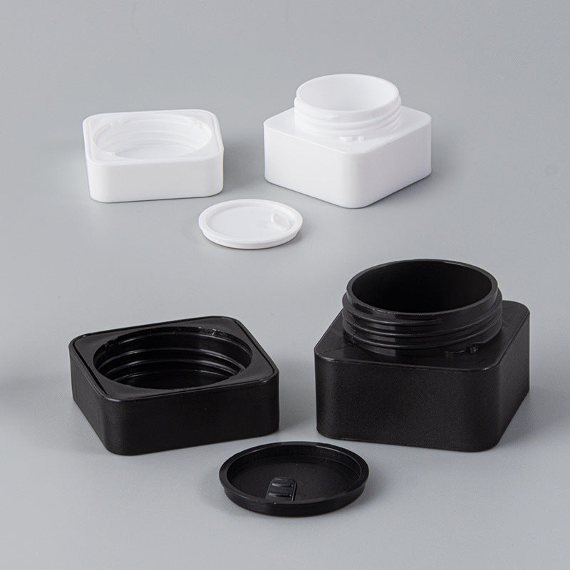 Square Plastic Empty Cosmetic Jars - Various Sizes (5g/10g/20g/30g) for Cream & Skin Care Samples