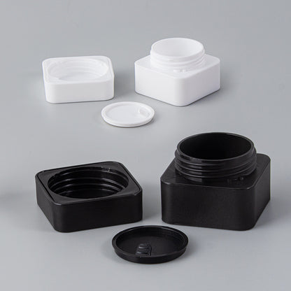Square Plastic Empty Cosmetic Jars - Various Sizes (5g/10g/20g/30g) for Cream & Skin Care Samples